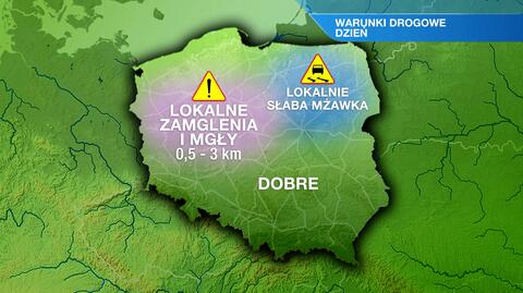 Warunki drogowe w niedzielę 13.11