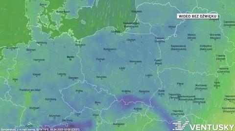 Prognozowana temperatura w kolejnych dniach