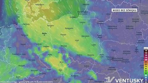 Prognozowane porywy wiatru w kolejnych dniach