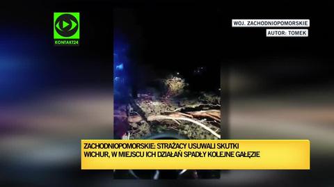 W Zachodniopomorskiem na strażaków spadały gałęzie