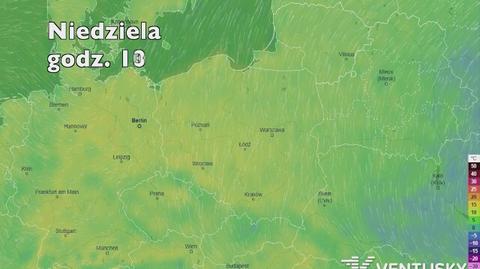 Prognozowana temperatura w najbliższych dniach (Ventusky.com)