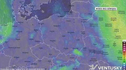 Prognoza porywów wiatru w dniach 25-29.09