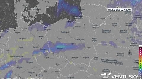 Prognozowane opady w dniach 22-26.11