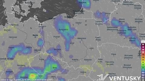 Prognozowane opady w kolejnych dniach