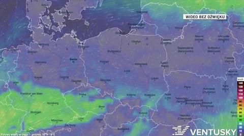 Prognozowane porywy wiatru w kolejnych dniach