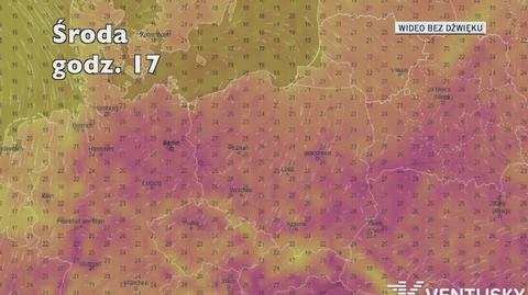 Prognozowana temperatura w najbliższych dniach (Ventusky.com)