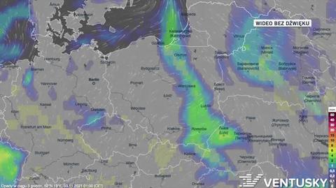 Prognozowane opady w dniach 3-7.11