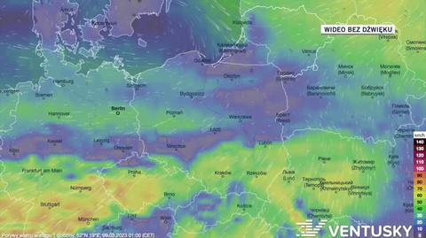 Prognozowane porywy wiatru w dniach 9-13.03