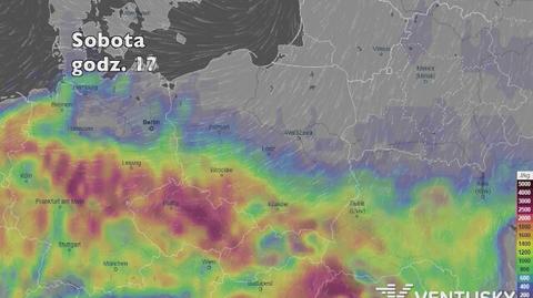 Potencjalne burze w najbliższych dniach (ventusky.com | wideo bez dźwięku)