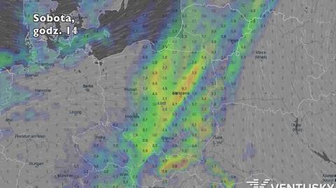 Opady w ciągu najbliższych pięciu dni (Ventusky.com) | wideo bez dźwięku