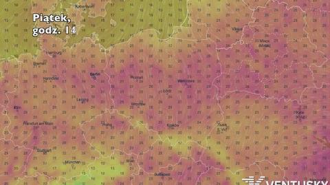 Temperatura w najbliższych dniach (ventusky.com | wideo bez dźwięku)