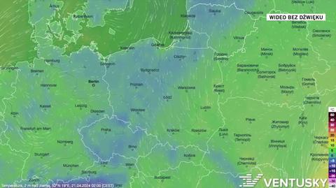 Prognoza temperatury na okres 21-25.04