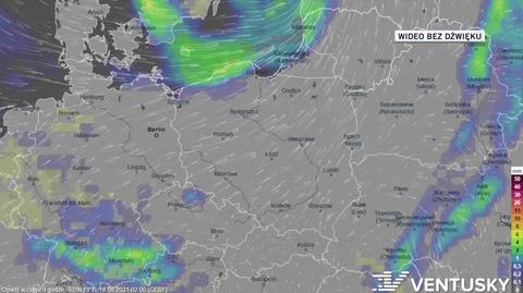 Prognozowane opady w ciągu kolejnych dni (Ventusky)