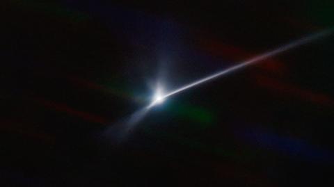 Uderzenie w planetoidę Dimorphos, sfotografowane przez Kosmiczne Teleskopy Hubble'a i Jamesa Webba