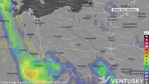 Prognozowane opady w dniach 15-19.04