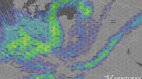 Opady w najbliższych dniach (ventusky.com | wideo bez dźwięku)