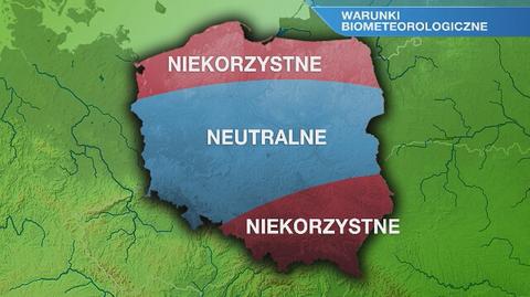 Warunki biometeorologiczne w poniedziałek