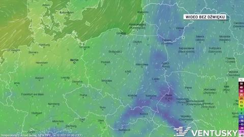 Prognozowana temperatura w ciągu kolejnych dni