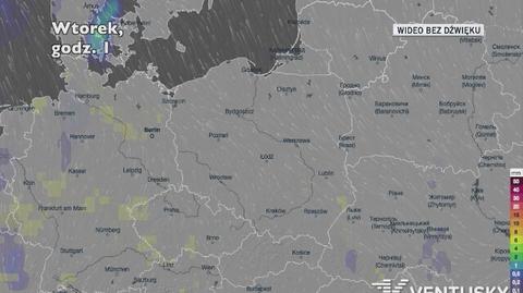 Prognozowane opady w ciągu najbliższych dni (Ventusky.com)