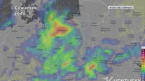 Opady deszczu w ciągu najbliższych pięciu dni (Ventusky.com) | wideo bez dźwięku