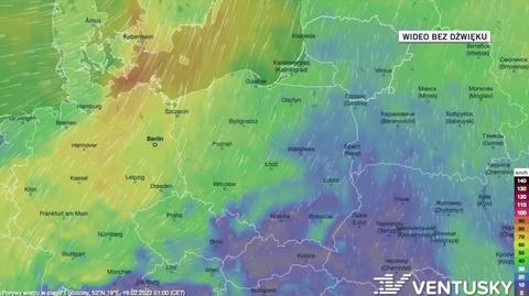 Prognozowane porywy wiatru w dniach 16-20.02