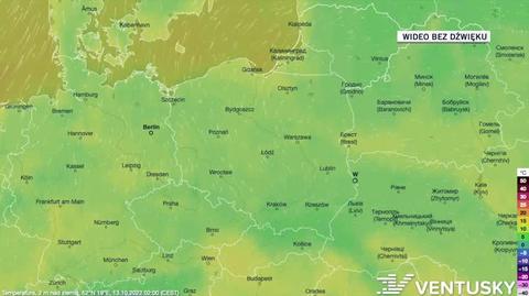 Prognoza temperatury w dniach 13-17.10