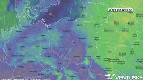 Prognozowane porywy wiatru w kolejnych dniach