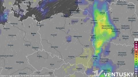 Prognozowane opady w kolejnych dniach