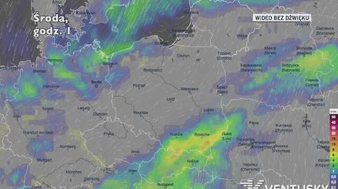 Prognozowane opady w ciągu kolejnych pięciu dni (Ventusky.com)