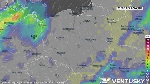 Prognozowane opady w kolejnych dniach