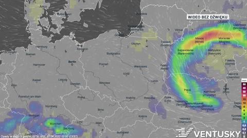 Prognozowane opady w dniach 22-26.06