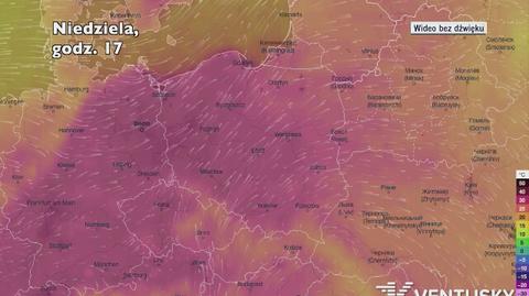 Temperatura w ciągu w kolejnych pięciu dni (Ventusky.com)