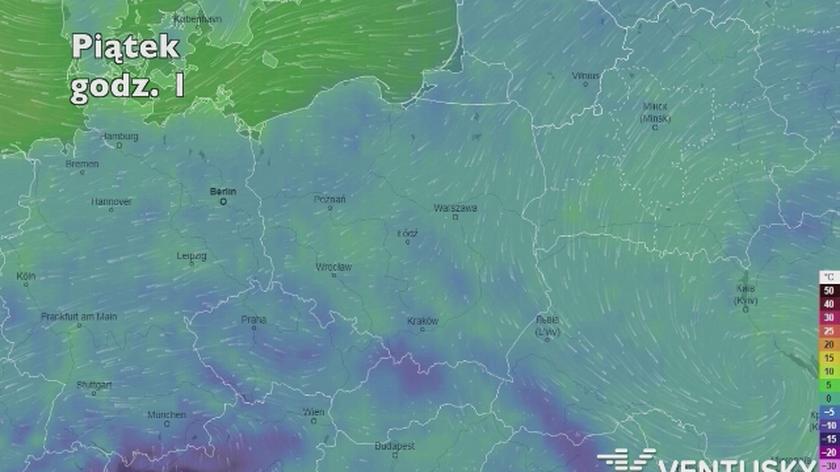 Temperatura w najbliższych dniach (ventusky.com | wideo bez dźwięku)
