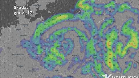 Prognozowane opady w najbliższych dniach (Ventusky.com) | wideo bez dźwięku