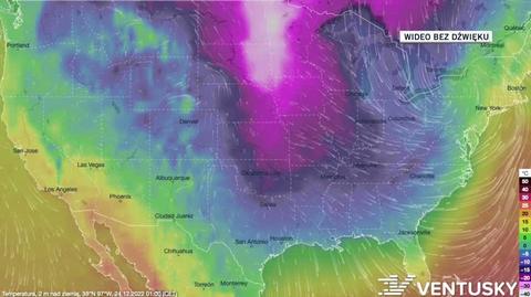 Prognozowana temperatura w Święta w Ameryce