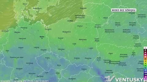 Prognozowana temperatura w dniach 25-29.11