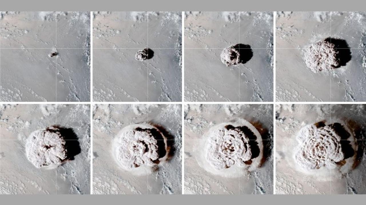 Erupción volcánica en el archipiélago de Tonga y el medio ambiente.  Impacto en la capa de ozono.  Investigación de los científicos