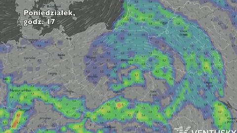 Opady deszczu w ciągu najbliższych pięciu dni (Ventusky.com)