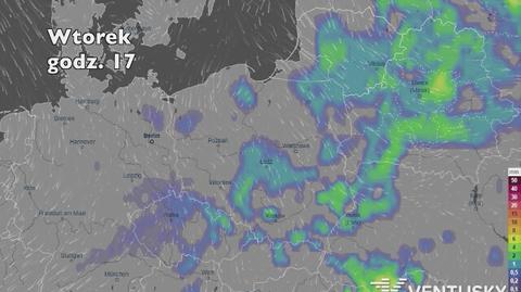 Opady w najbliższych dniach (ventusky.com | wideo bez dźwięku)