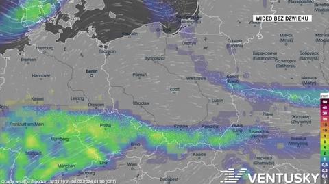 Prognozowane opady w dniach 8-12.02