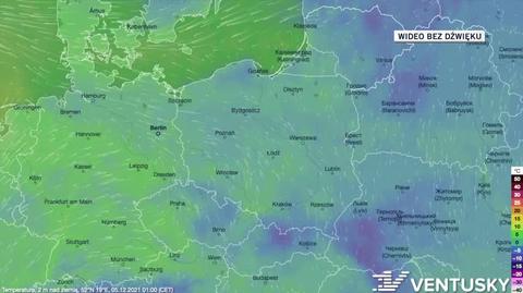 Prognozowana temperatura w ciągu kolejnych dni