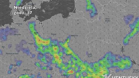 Opady w ciągu najbliższych pięciu dni (Ventusky.com) | wideo bez dźwięku