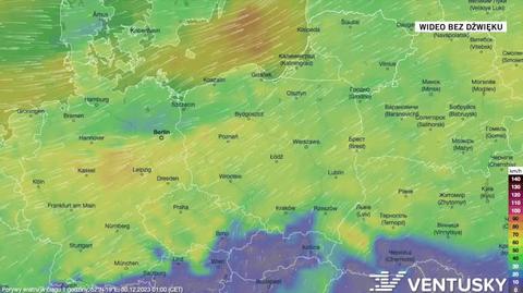 Prognoza porywów wiatru na okres 30.12-03.01