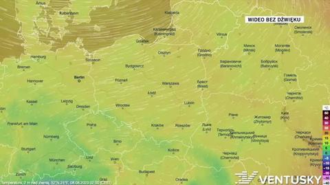 Prognozowana temperatura w dniach 8-12.08