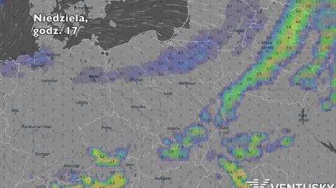Opady w najbliższych dniach (ventusky.com | wideo bez dźwięku)