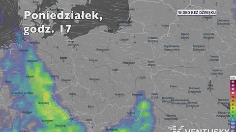 Prognozowane opady w najbliższych dniach (Ventusky.com) | wideo bez dźwięku
