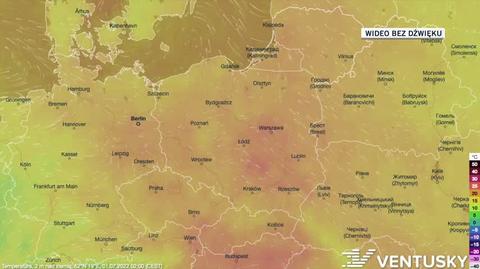 Prognoza temperatur w dniach 01-05.07