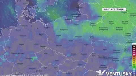 Prognoza porywów wiatru na kolejne dni