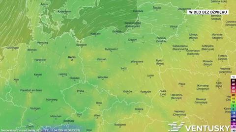 Prognoza temperatury w okresie 11-15.04