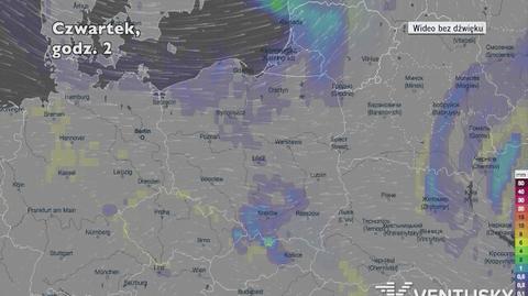 Prognozowane opady deszczu w najbliższych dniach (Ventusky.com)